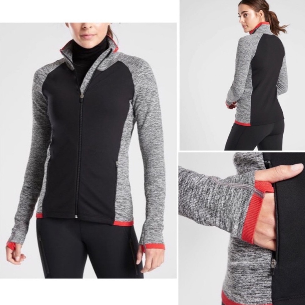 NWT Athleta Navy and Gray Andes Hybrid Jacket | Size Medium